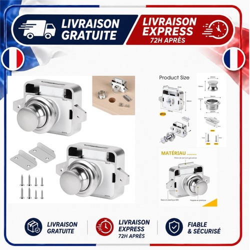 Serrure poussoir meuble - , 2