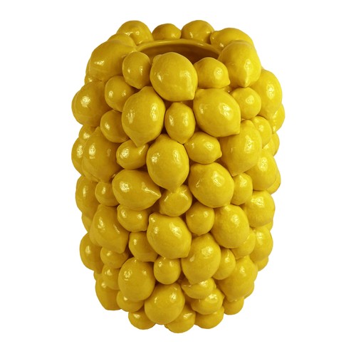 Vase jaune stylée fait main - vase,