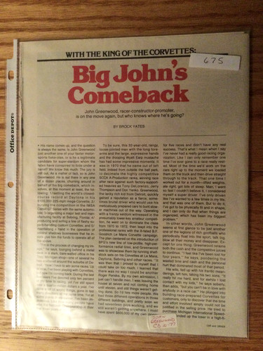 Misc675 article corvette john - misc675,