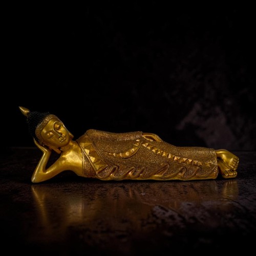 Statue bouddha couché - couché, bronze