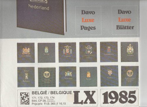 1985 davo belgium hingeless - belgium,