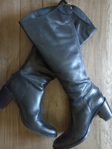 Bottes cuir femme noir - cuir,