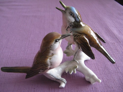 Paire oiseaux porcelaine - en,