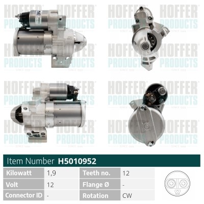 Hoffer démarreur bmw 0 - démarreur, 3,0