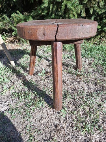 Ancien petit tabouret demi - petit,