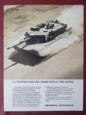 7/1987 PUB GENERAL DYNAMICS CHAR M1A1 ABRAMS MBT TANK TANK ORIGINAL FRENCH AD