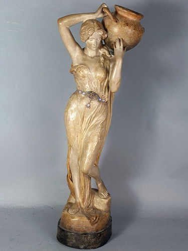 Ceramic sculpture woman with