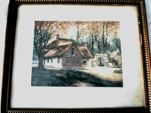 Lithographie cadre doré - , 45