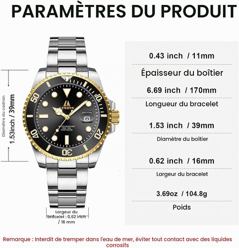 Montre homme luxe - homme, acier