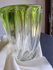 Val Saint Lambert green Sommerso vase.