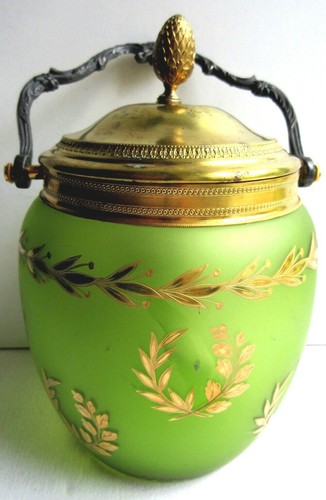 Cookie jar green glass - jar,,