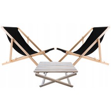 2 chaises longues + table