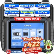 USED XTOOL D8S V2.0 ECU Coding Scanner Auto Diagnostic Tool 42+Services Topology