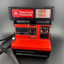 Vintage Polaroid 600 Business Edition State Farm Red Black.  Film TESTED Works