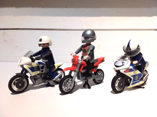 Playmobil lot motos police - playmobil, police/