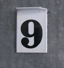 Antique Enamel Plate N°9. Price indicator. Gas Pump? Diesel? 