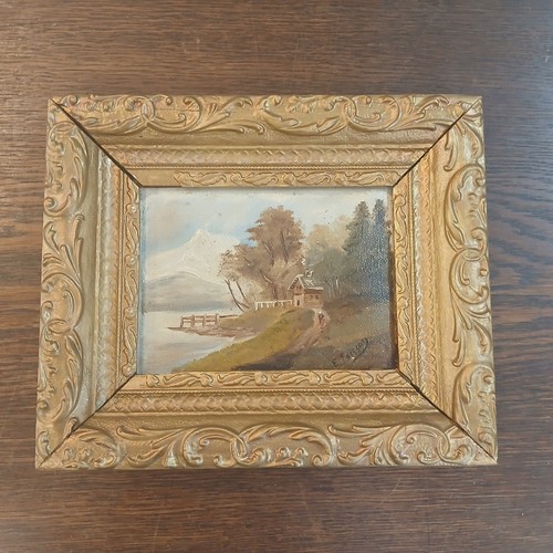 Huile sur bois paysage - huile,