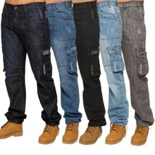 Enzo Hommes Combat Jean Cargo Pantalon Décontracté Travail Toutes UK Taille