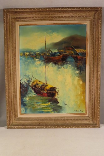 Tang ping ancien tableau huile - ancien,