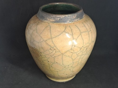 Vase raku vallauris signé - vase,