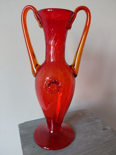 Vase verre rouge - verre,