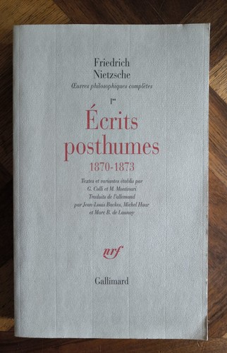 Friedrich nietzsche ecrits - nietzsche,