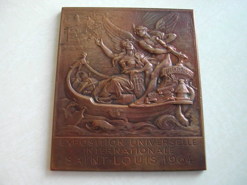 Plaque bronze exposition - plaque,