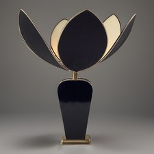 Vintage Disderot SARCO lampshade flower lotus Schuytener black gold 1970