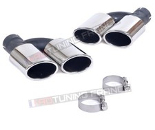 2 EMBOUT DE POT INOX DOUBLE SORTIE LOOK S5 POUR AUDI A5 DE 2007 A 2016