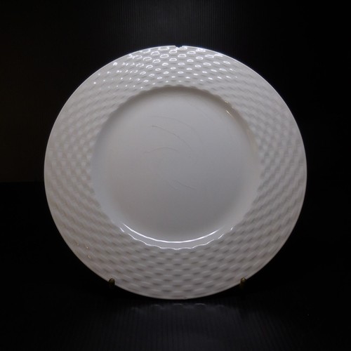 Assiette plate blanc - , faïence