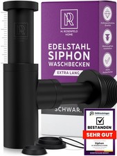 Siphon lavabo noir mat design