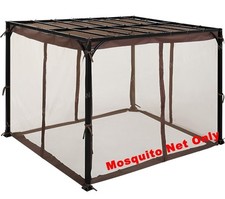 Mosquito Net for Flat-Roof Pergola - Mesh Bug Net Only (8 ft. x 10 ft., Brown)