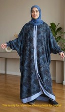 Navy Blue Dotted Abaya Maxi