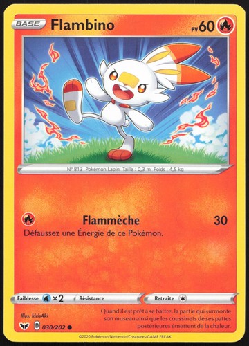 Carte pokémon flambino - pokémon,