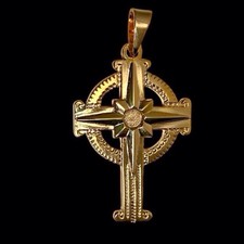 Antique Cross Protective Pendant in Gold Plated New Condition