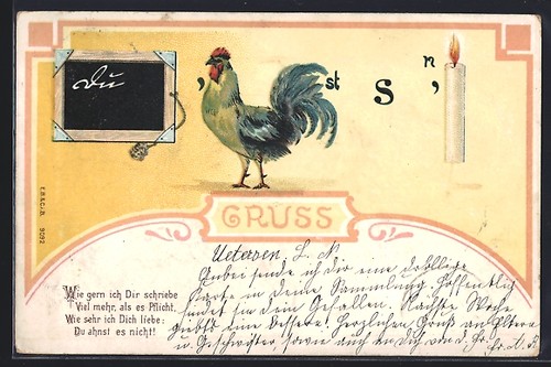 Carte postale rébus tableau - carte,