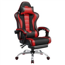 Chaise Gaming Massante Fauteuil Ergonomique avec Support Lombaire et Appui-tête