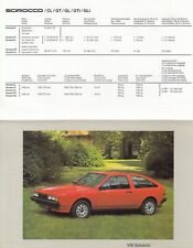 VW Volkswagen Scirocco II 2 Karmann brochure brochure 87