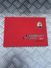 notice - manuel d’utilisation conduite  maserati biturbo spyder - anglais