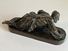 Antique Bronze „Chechen in Ambush“ Eugene Lanceray 1871 Signed