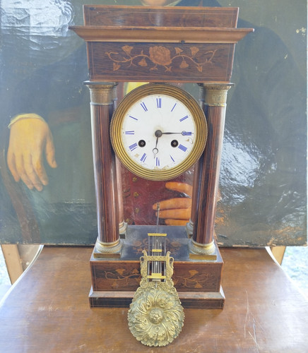 Horloge pendule bois - horloge, marquetee
