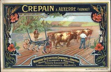 Farming Tractor Wine Growers Plow CREPAIN Auxerre Yonne Cultivateur Canadien