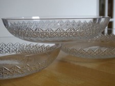 3 ANTIQUE CRYSTAL FRUIT DESSERT PLATES CUT 19TH CENTURY BACCARAT STYLE