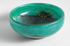 Daum Nancy Marble Glass Cup Gold Leaf (62279)