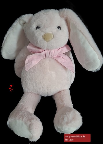 Peluche doudou lapin rose - /peluche,