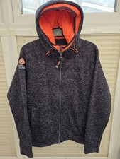 Mens XXL Superdry Navy Black Mountain Storm Blizzard Ziphood Hoodie. Exc Cond. 