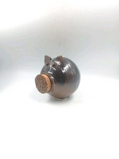 Tirelire Céramique Vintage Cochon Grès Émaillé Poterie Artisanale Piggy Bank 70s