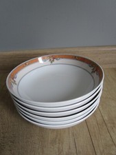 6 MITTERTEICH BAVARIA GERMANY PORCELAIN HOLLOW PLATES SMOOTH FLORAL DECORATION