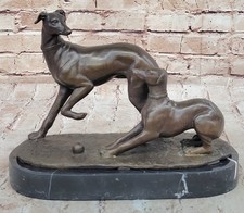 Mene Rare Bronze Chien Greyhound Whippet Statue Unique Sculpture Vintage Art