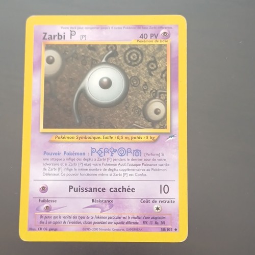 Nintendo pokémon jcc zarbi - nintendo,